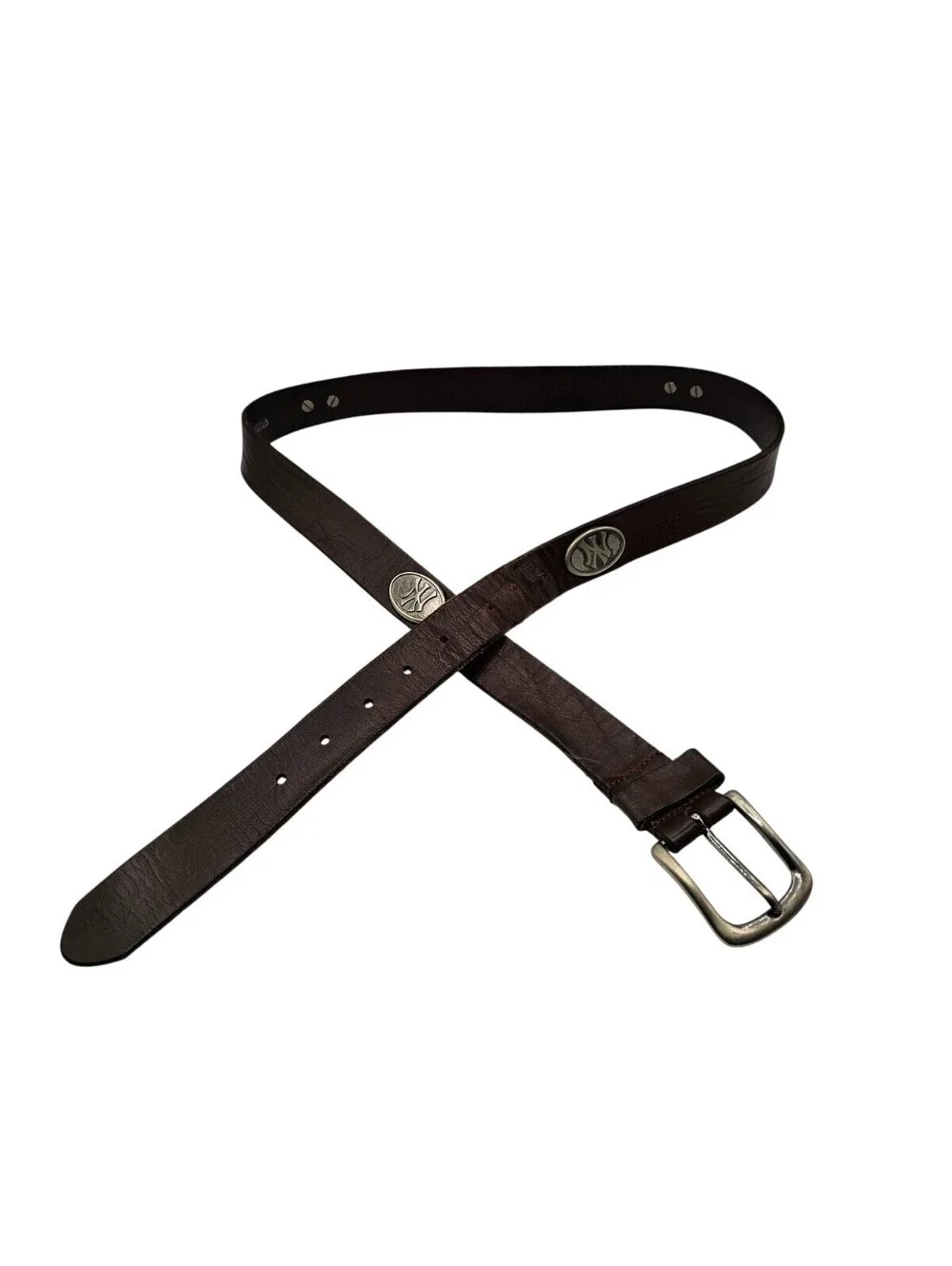 Zep-Pro men's Sz 40 leather concho belt featuring New York Yankees logo